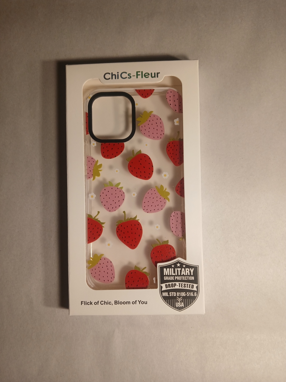 Strawberry Clear Phone Case — Pink & Red for iPhone 12/12 Pro